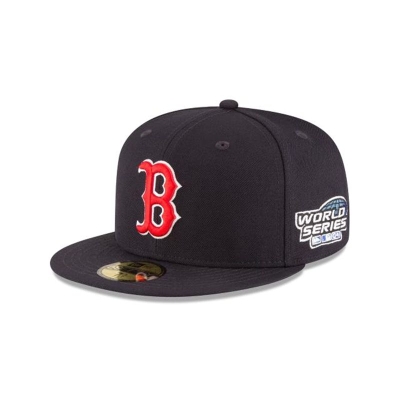 Blue Boston Red Sox Hat - New Era MLB 2004 World Series Wool 59FIFTY Fitted Caps USA0157324